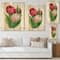 Designart - Beautiful Tulip Flowers - Traditional Print on Natural Pine Wood